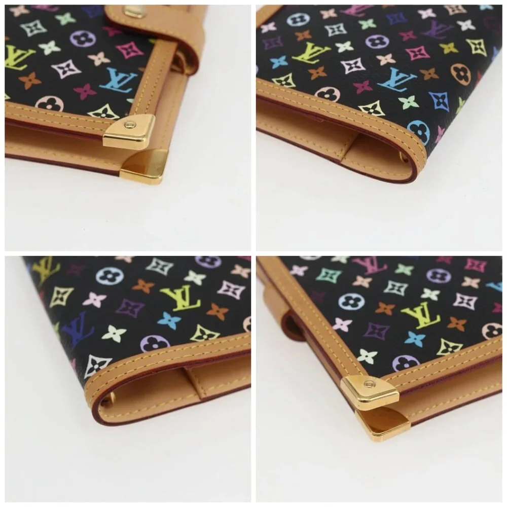 LOUIS VUITTON Multicolor Agenda PM Day Planner Cover Black R20895 Auth 157619SM